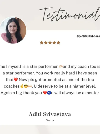 Aditi calls both of us star performers. She saw how hard I work and felt I deserved to be one of the top coaches.