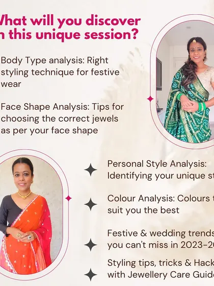 Another look at what my exclusive styling course offers, from face shape analysis for jewelry to understanding the colours that suit you best.