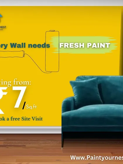 Every wall eventually needs fresh paint to feel new again. We offer affordable and professional painting services, starting from just ₹7 per square foot, with a free site visit included.