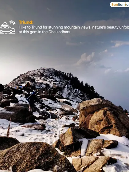 The Triund trek is a perfect weekend getaway for stunning views of the Dhauladhar range. It's a gem for both beginners and experienced hikers.