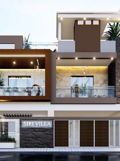 An identical front view of the "Siri Villa," showcasing its modern and luxurious architectural character.