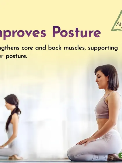 Yoga helps improve posture by strengthening core and back muscles, a benefit that is especially important to cultivate in your 20s.