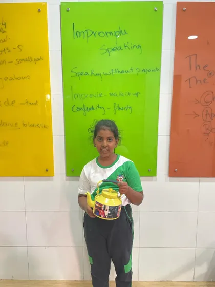 Can you tell a story about a teapot? In our impromptu speaking sessions, any object can become the stimulus for a creative speech, pushing students to think on their feet and speak fluently.