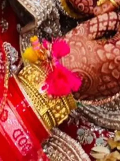 A candid shot showing the deep, natural stain of the bridal henna. Even without professional lighting, the color is rich and beautiful. This is real, unfiltered henna art.