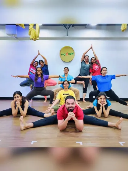 We love celebrating the spirit of yoga together. This group pose from International Yoga Day captures the fun, creativity, and teamwork that defines our YogAngle community.