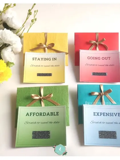 A closer look at our four main categories of date night scratch cards. Whether you're planning a cozy night in or an exciting adventure out, these cards provide instant inspiration for couples.