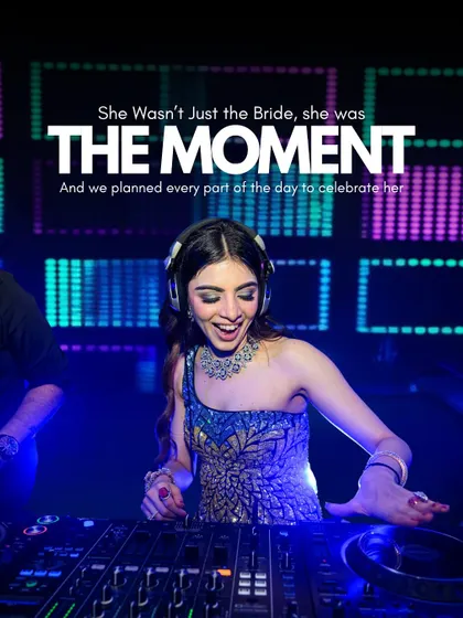For us, the bride is the main character of the story. We empower her to own the celebration, even giving her the console to DJ her own party, ensuring the energy of the night is a true reflection of her spirit.