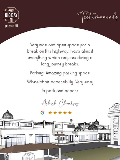 Ashish Chouksey's review praises our "very nice and open space," amazing parking, and easy wheelchair accessibility.