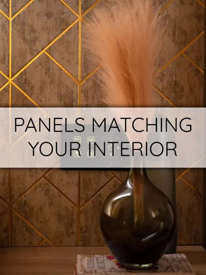 An example of our smart panel blending perfectly with a textured, geometric wall design. The panel itself becomes a part of the decor.