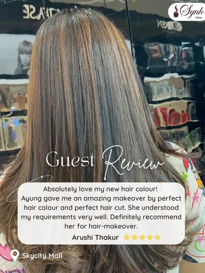 We love hearing from our happy clients! This beautiful ash-blonde look was created by our stylist Ayung, who gave the client a perfect hair colour and cut that she absolutely loved.