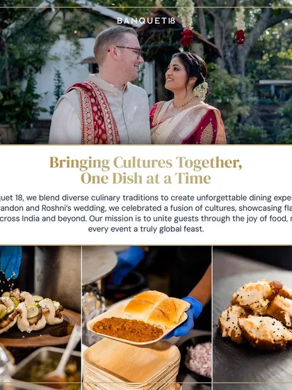 Bringing cultures together, one dish at a time. For this multicultural wedding, we celebrated a fusion of cultures with flavors from across India and beyond, making the event a truly global feast.