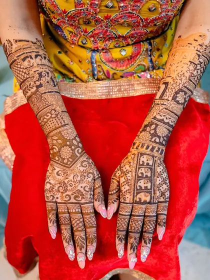 A traditional design with elephants and other motifs, perfect for any festive occasion.