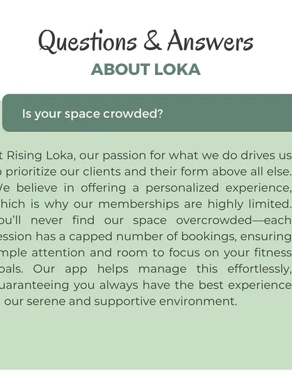 We often get asked if our space is crowded. We prioritize a personalized experience by limiting our class sizes, ensuring you always have ample attention and room to focus on your goals.