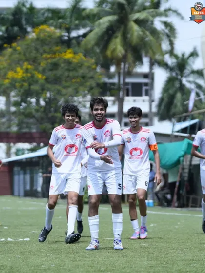 A candid shot of our players enjoying the moment after a successful play.