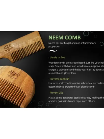 My Neem comb is gentle on hair, prevents dandruff, and is useful for scalp conditions, unlike plastic combs that generate static.