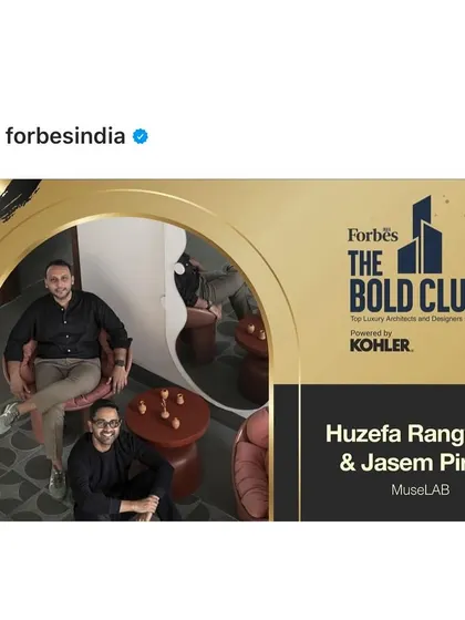Look ma, we made it to Forbes! Being listed in the Forbes 'The Bold Club' as one of India’s Top Luxury Architects and Designers was a huge honour and a proud moment for our 12-year-old studio.