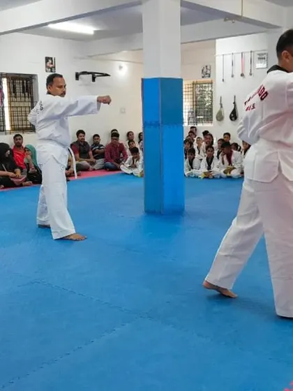 A view from the back of the two senior students.