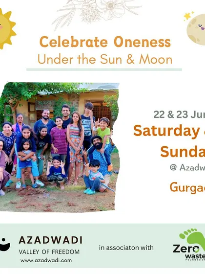 The main poster for our "Celebrate Oneness" event, a collaboration to help people connect with nature under the sun and moon.