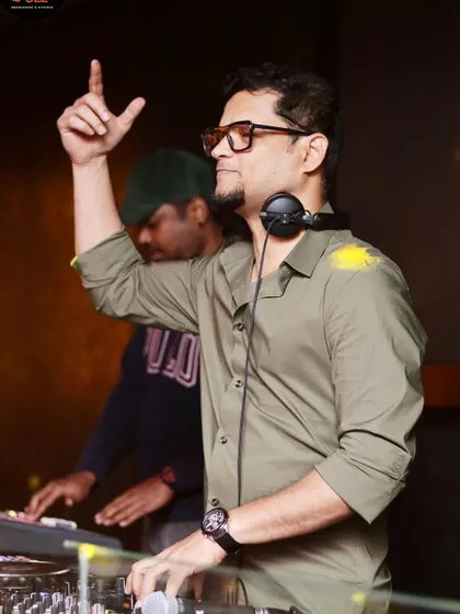 Hands up for the weekend. A shot from a Saturday night gig, feeling the energy of the crowd.