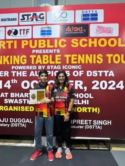 Aditya Vasdev, the runner-up in the U-13 Boys category at the Delhi State Ranking Tournament. A fantastic achievement.