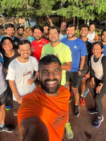 A happy group selfie after a 90-minute easy long run through Cubbon Park. These runs are crucial for building our endurance base.