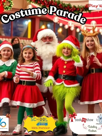 A costume parade is a highlight of our Christmas events! This image shows kids dressed in their festive best, ready to join the fun at our Christmas Wonderland.