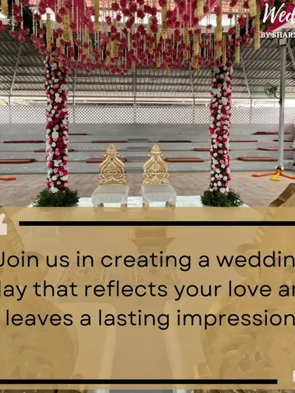 Join us in creating a wedding day that reflects your love and leaves a lasting impression. This image showcases a beautiful mandap we designed.