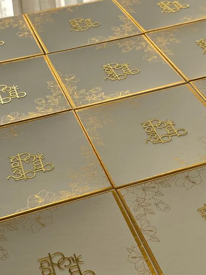 My premium white and gold gift boxes, designed for luxury corporate Diwali gifting.