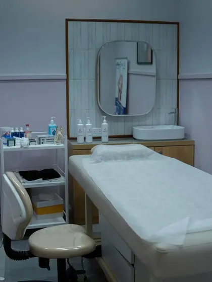 Another look at one of our well-equipped treatment rooms. We maintain the highest standards of cleanliness and use state-of-the-art technology to deliver safe and effective results for all our facial and skin services.
