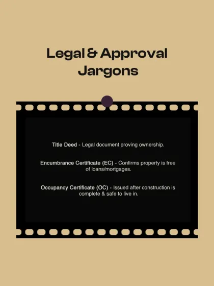 A quick guide to essential legal and approval jargon. I define key documents like the Title Deed, Encumbrance Certificate (EC), and Occupancy Certificate (OC) so you are never lost in the paperwork.