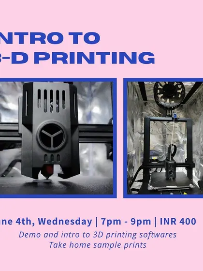 Another poster for our popular beginner's 3D printing workshop. You'll learn about the technology, explore design software, and even take home a sample print.