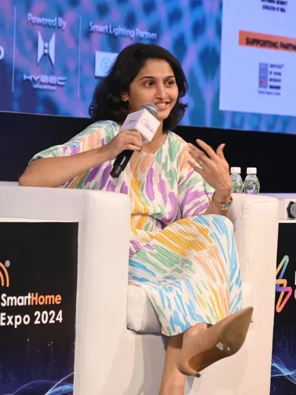 A panelist shares her expertise on human-centric lighting design during the Lighting Connect session.