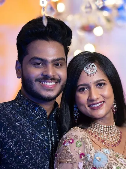 A classic couple portrait from their reception.