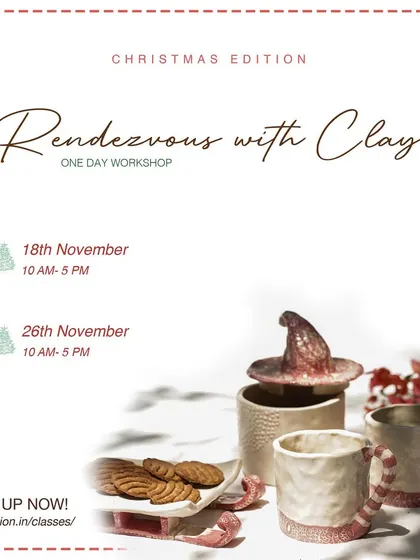 Get into the festive spirit with our Christmas Edition of the 'Rendezvous with Clay' one-day workshop. It is a perfect opportunity to create handmade gifts or simply enjoy a creative day out.