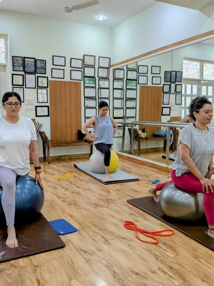 A fun workout on the ball. This exercise challenges balance and strengthens the legs and glutes.