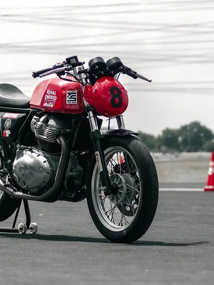 A beautiful shot of our track-spec GT-650, standing ready on the tarmac. This is the machine that will be your partner in learning.