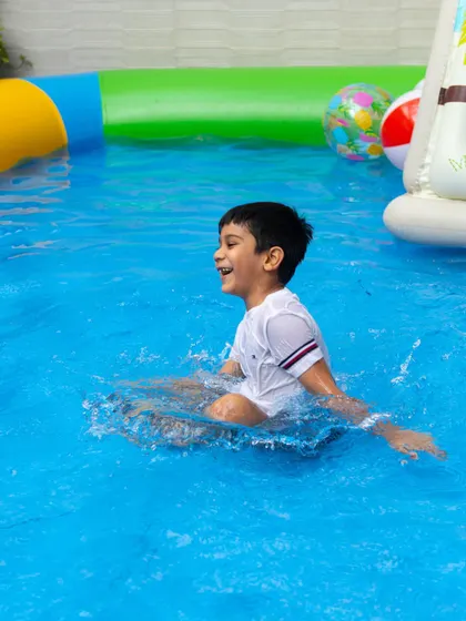 Pure happiness is making a big splash! Our pool is the perfect size for kids to play and cool off safely.