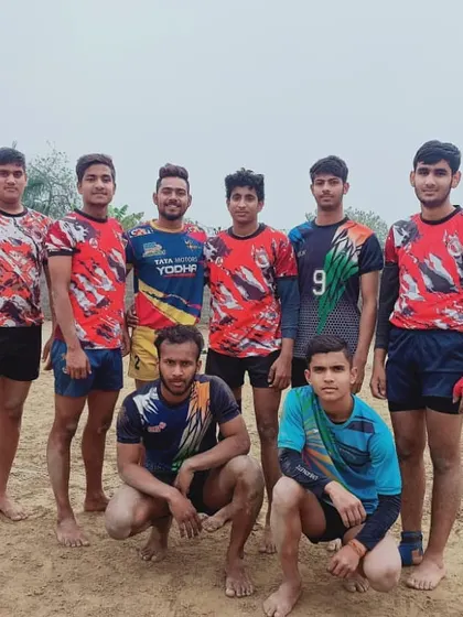 Our players after a practice match on the mud court.