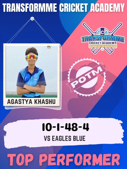 Agastya Khashu, Player of the Match for his superb 4-wicket haul.