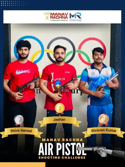 The podium winners of our Air Pistol Shooting Challenge 2025. Our competitions feature top talent from across the country, including athletes from the Indian Army.