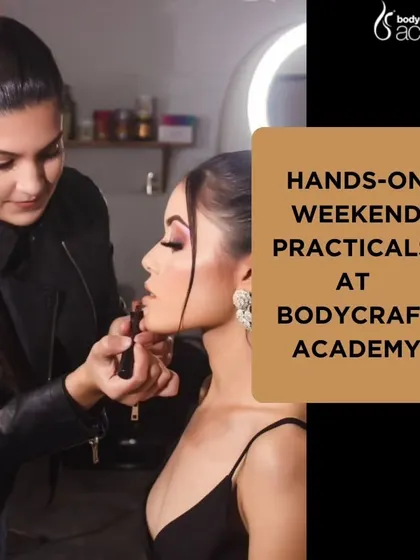 Our hybrid makeup course includes hands-on weekend practicals at the academy, allowing students to apply their knowledge and receive direct feedback.