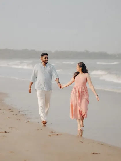 Another frame from Anushka and Manu's walk, showing their easy-going connection. My goal is to make the session feel like a comfortable date, not a formal photoshoot.