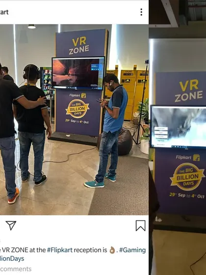 A branded VR Zone, like this one for Flipkart, is a turnkey solution for corporate engagement. We handle the entire setup, branding, and operation, allowing you to offer a cutting-edge experience to employees or clients with minimal effort.