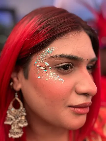 A beautiful mix of iridescent gems and chunky glitter. The way it catches the light is just magical.