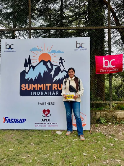 One of our athletes representing the AFC squad at the Indrahar Summit Run. We train for life's adventures, and this is a perfect example.