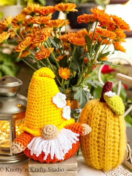 Autumn has the best colours. Here is my roly-poly Pumpkin Gnome, ready to bring some cheer to your home.