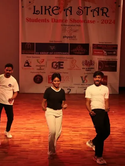 The group performs a fun, casual routine, showing the enjoyable side of learning to dance.