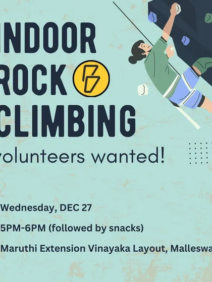 We believe in giving back to the community. This was a call for volunteers for an indoor rock climbing workshop we hosted for local kids, because climbing is for everyone.