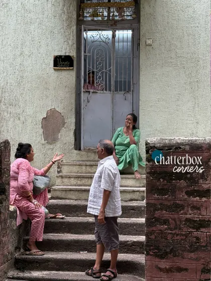 I call these 'chatterbox corners'. A candid moment on a stoop, where conversations flow and life happens out in the open. It’s these unposed, real interactions that I love to find and frame.