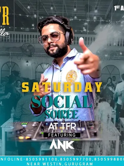 See you on the dance floor. A poster for my Saturday Social Soiree at TFR Villa in Gurugram.